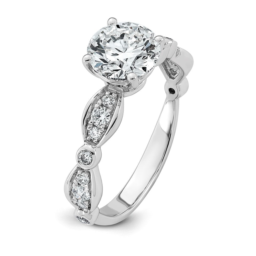 Round Lab-Grown Diamond Engagement Ring in 14K White Gold (1 3/4 ct. tw., VS+ F+), Size 7 - Sophia Jewelers