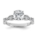 Round Lab-Grown Diamond Engagement Ring in 14K White Gold (1 3/4 ct. tw., VS+ F+), Size 7 - Sophia Jewelers