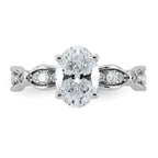 Oval Lab-Grown Diamond Engagement Ring in 14K White Gold (1 3/4 ct. tw.), Size 7 - Sophia Jewelers