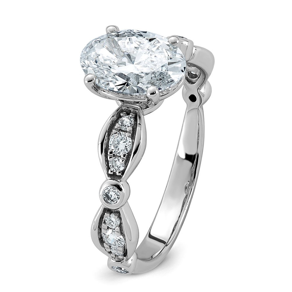 Oval Lab-Grown Diamond Engagement Ring in 14K White Gold (1 3/4 ct. tw.), Size 7 - Sophia Jewelers