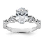 Oval Lab-Grown Diamond Engagement Ring in 14K White Gold (1 3/4 ct. tw.), Size 7 - Sophia Jewelers