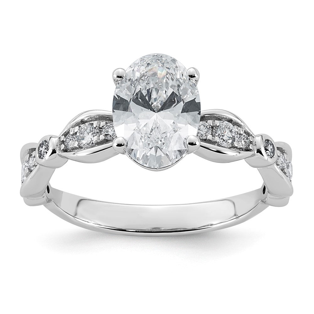 Oval Lab-Grown Diamond Engagement Ring in 14K White Gold (1 3/4 ct. tw.), Size 7 - Sophia Jewelers