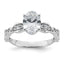Oval Lab-Grown Diamond Engagement Ring in 14K White Gold (1 3/4 ct. tw.), Size 7 - Sophia Jewelers