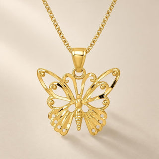 Butterfly 14K Gold Pendants - Sophia Jewelers