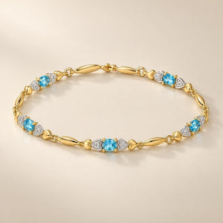Yellow Gold Blue Topaz Jewelry - Sophia Jewelers