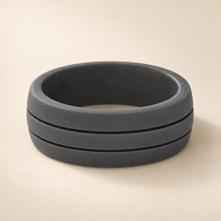 Black & Gray Silicone Wedding Bands - Sophia Jewelers