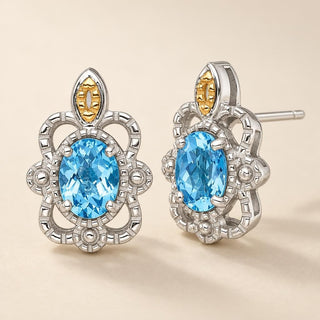 Swiss Blue Topaz Earrings - Sophia Jewelers
