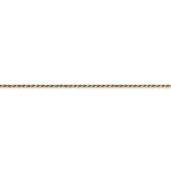 14K 6 inch 1.15mm Diamond-cut Machine Made Rope with Lobster Clasp Chain