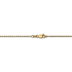 14K 6 inch 1.15mm Diamond-cut Machine Made Rope with Lobster Clasp Chain