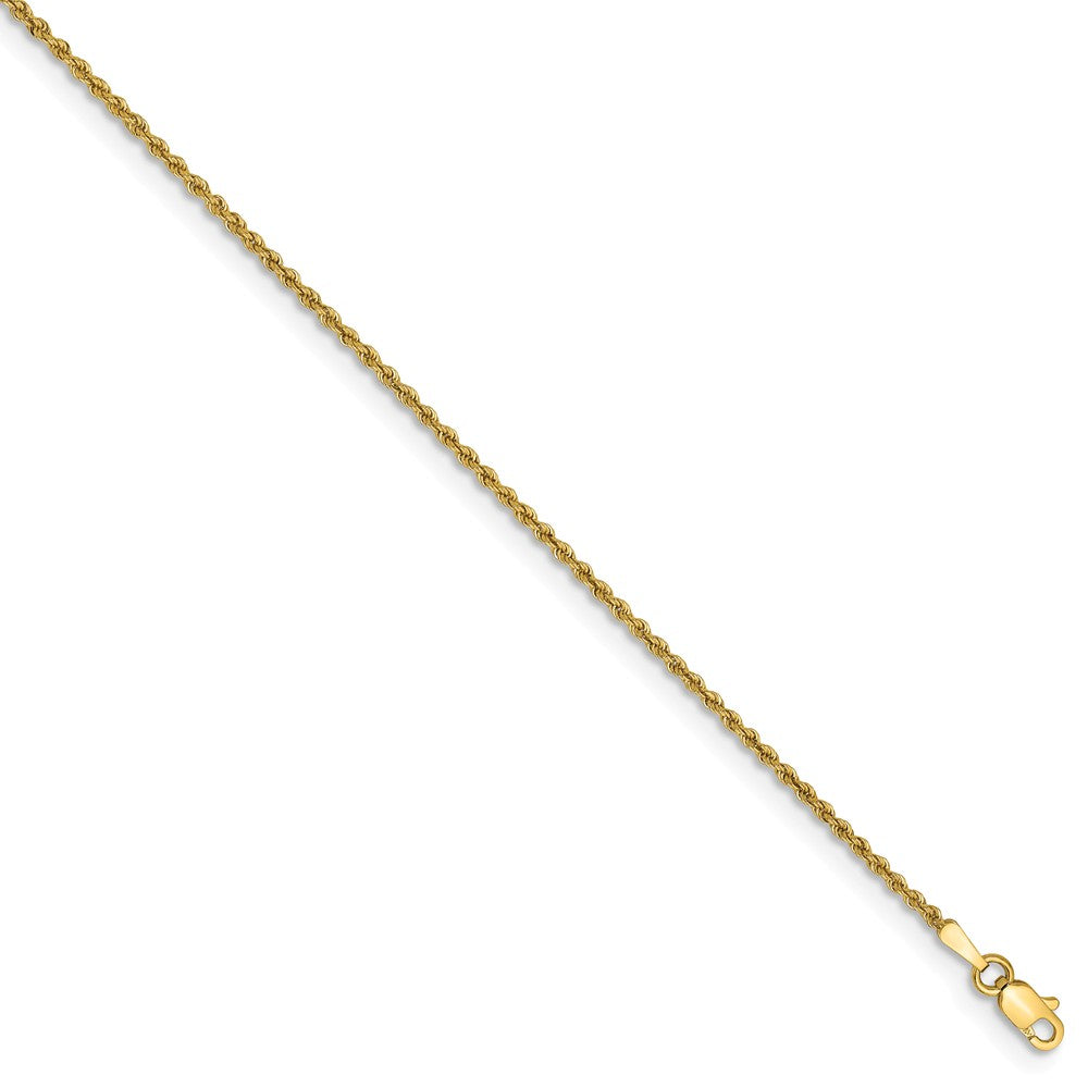 14K Gold Rope Bracelet with Polished Finish and Lobster Clasp