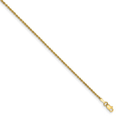 14K Gold Rope Bracelet with Polished Finish and Lobster Clasp