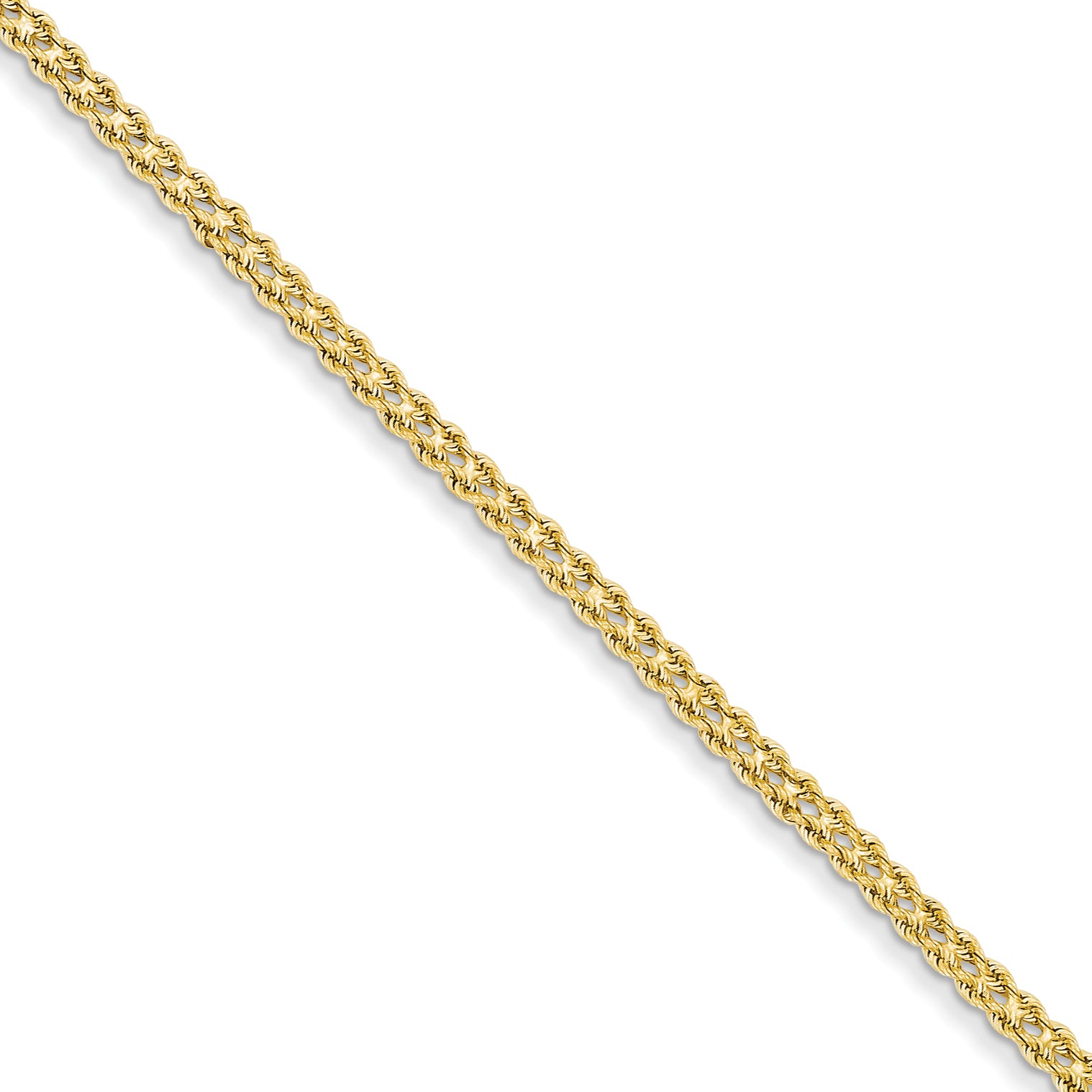 14k 3.0mm Wide Double Strand Rope Bracelet