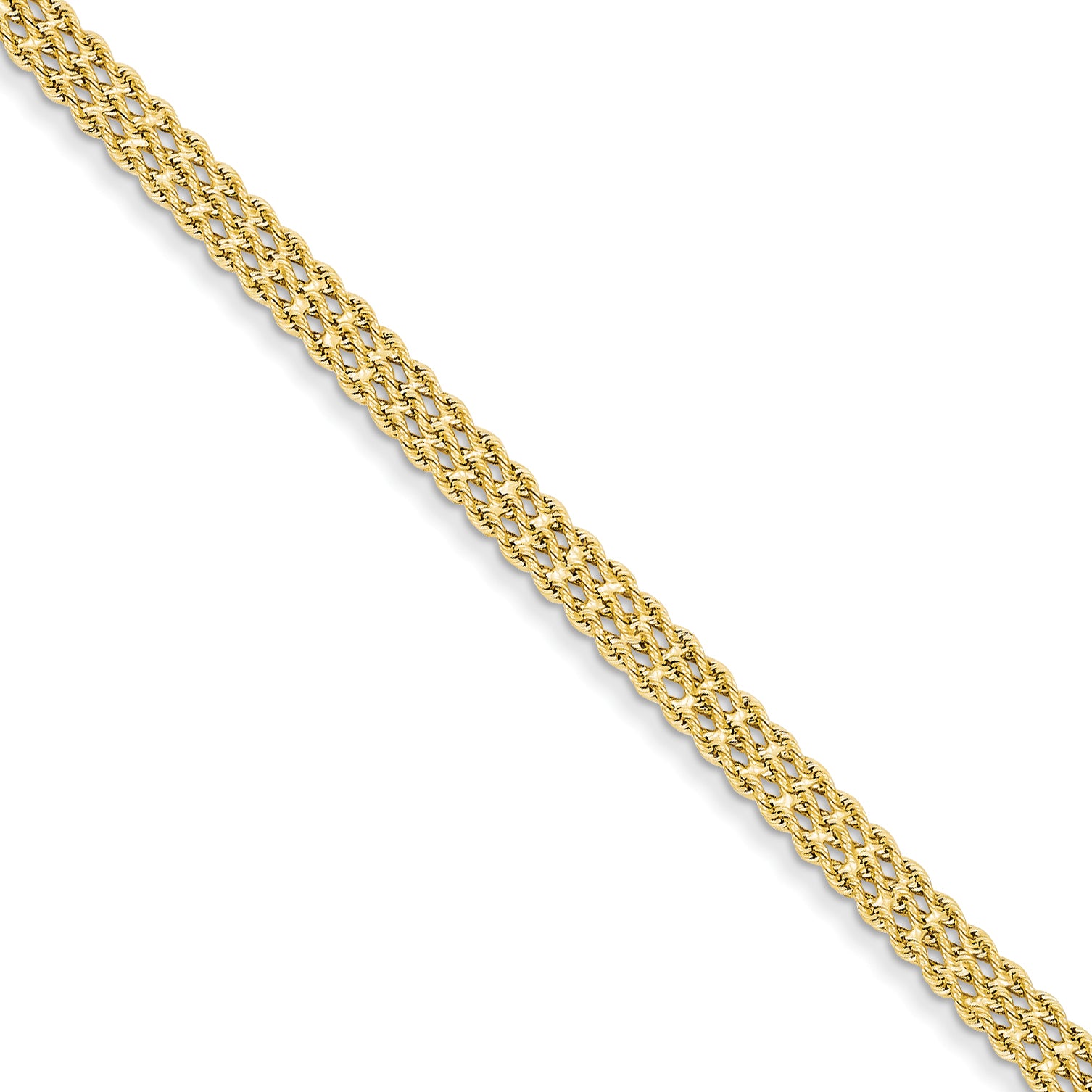 14k 4.5mm Wide Triple Strand Rope Bracelet Main image