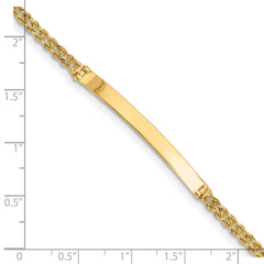 14K Gold Unisex Polished Two-Strand Rope ID Bracelet Engravable