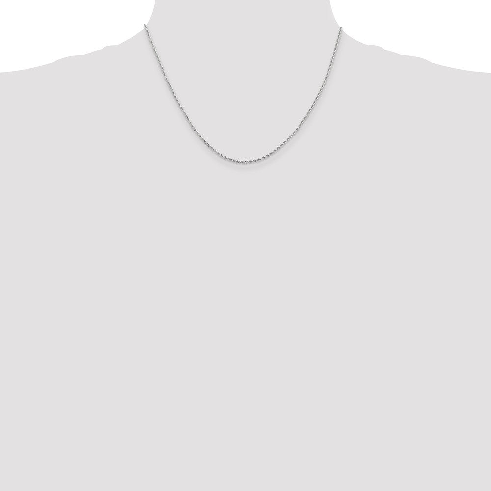 Sophia Jewelers 14K White Gold Diamond-Cut Rope Necklace 14 Polished