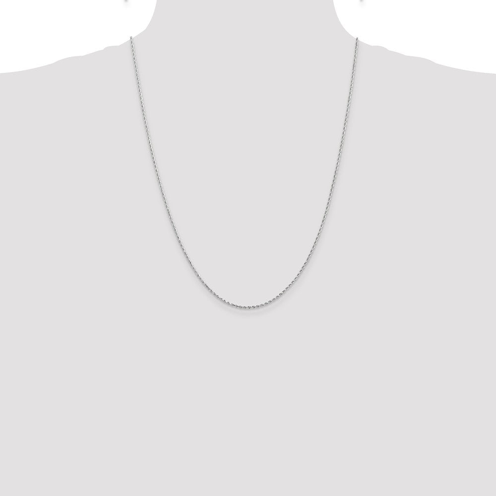 Sophia Jewelers 14K White Gold Diamond-Cut Rope Necklace 14 Polished