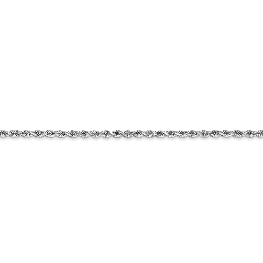 14K White Gold Diamond-Cut Rope Necklace with Rhodium Polished Finish