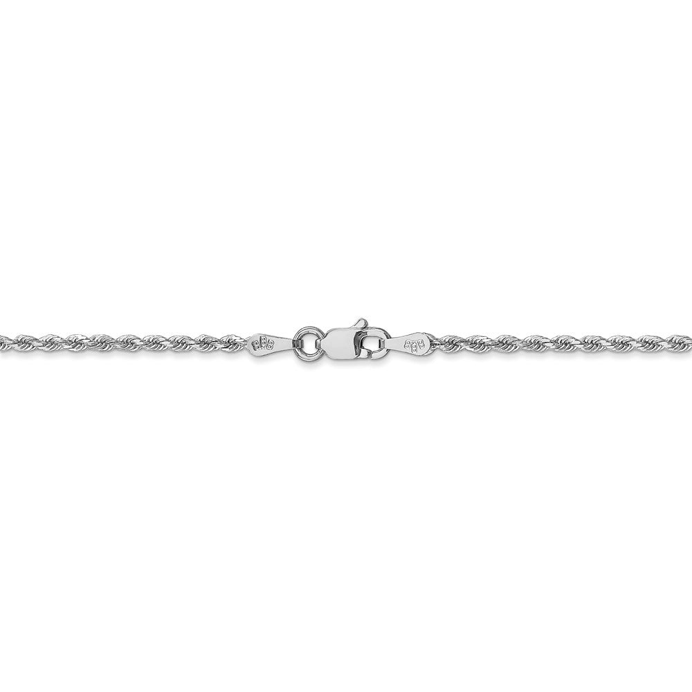 14K White Gold Diamond-Cut Rope Necklace with Rhodium Polished Finish