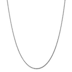 14K White Gold Diamond-Cut Rope Necklace with Rhodium Polished Finish