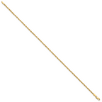14K 10 inch 2mm Diamond-cut Rope with Lobster Clasp Anklet