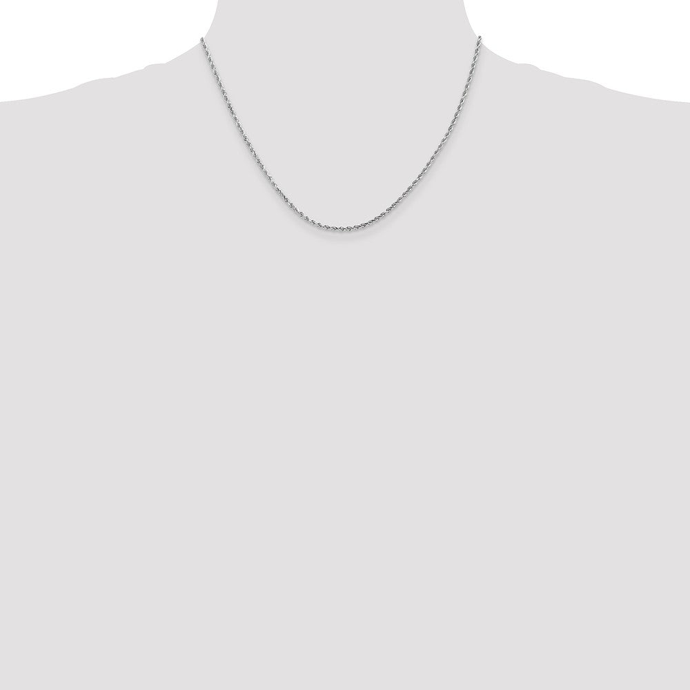 14K White Gold Rope Necklace Diamond-Cut Handmade Elegance by Sophia Jewelers