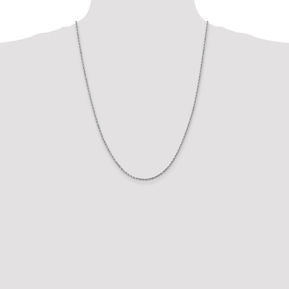 14K White Gold Rope Necklace Diamond-Cut Handmade Elegance by Sophia Jewelers