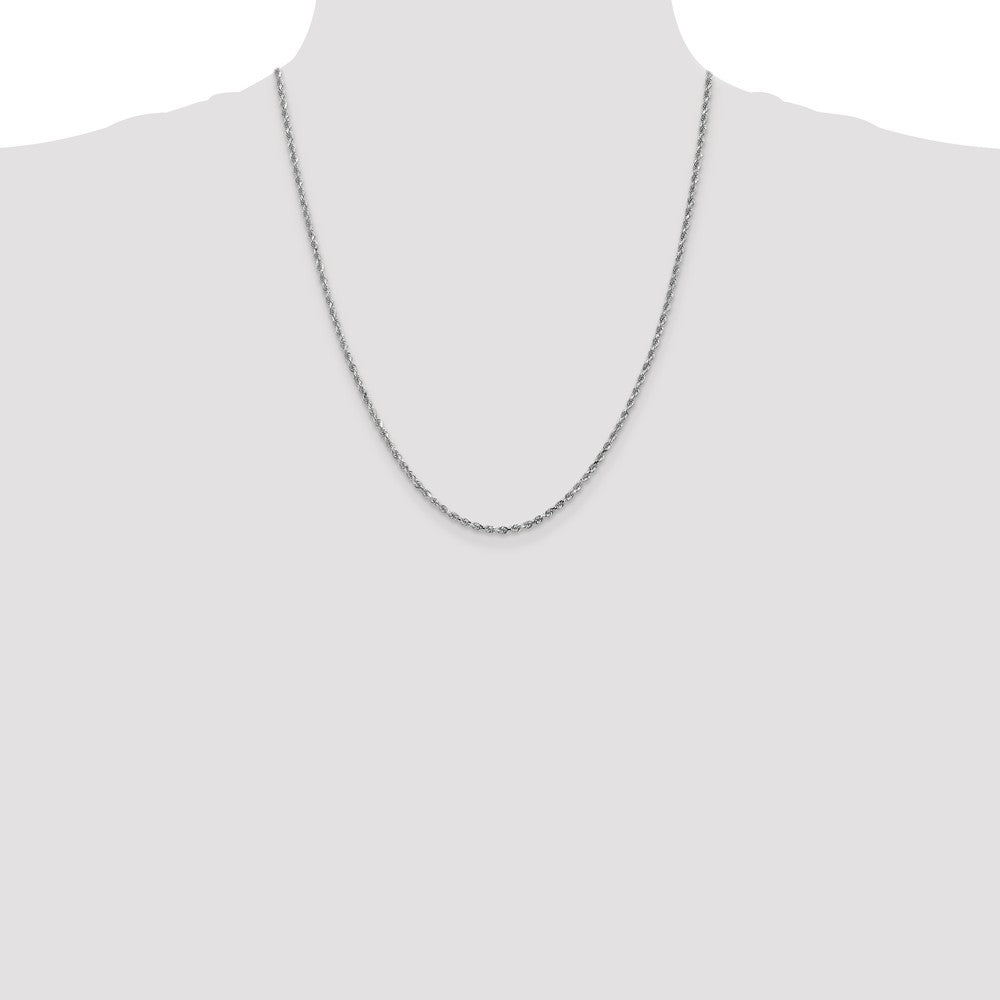 14K White Gold Diamond-Cut Rope Chain Necklace 16 Elegant Craftsmanship