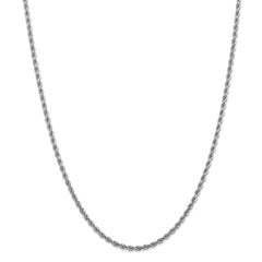 Sophia Jewelers 14K White Gold Diamond-Cut Rope Necklace with Rhodium Elegance