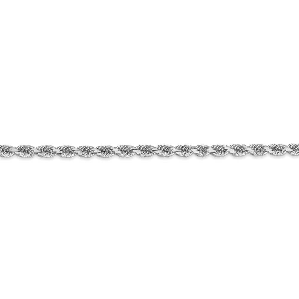 14K White Gold Diamond-Cut Rope Necklace with Rhodium Plating Sophia Jewelers