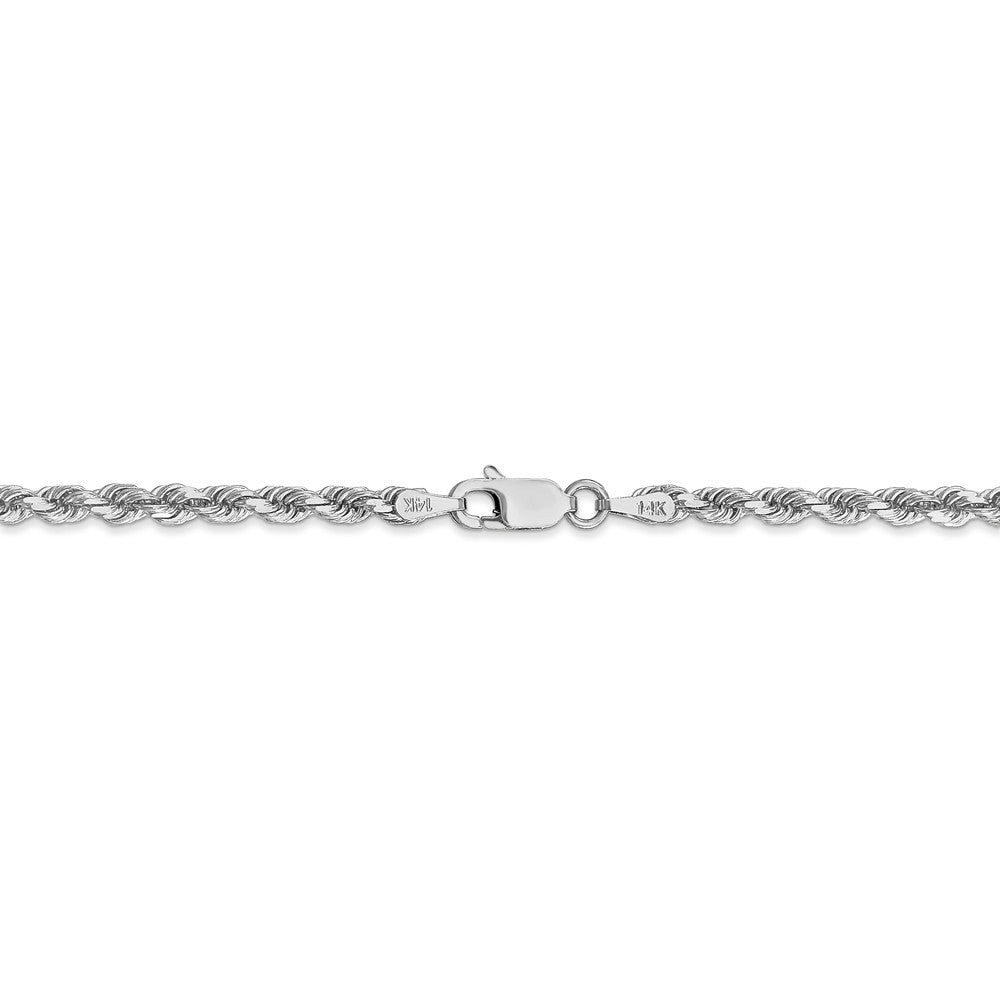 14K White Gold Diamond-Cut Rope Necklace with Rhodium Plating Sophia Jewelers