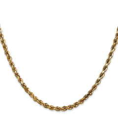 14K 16 inch 3.5mm Diamond-cut Rope with Lobster Clasp Chain