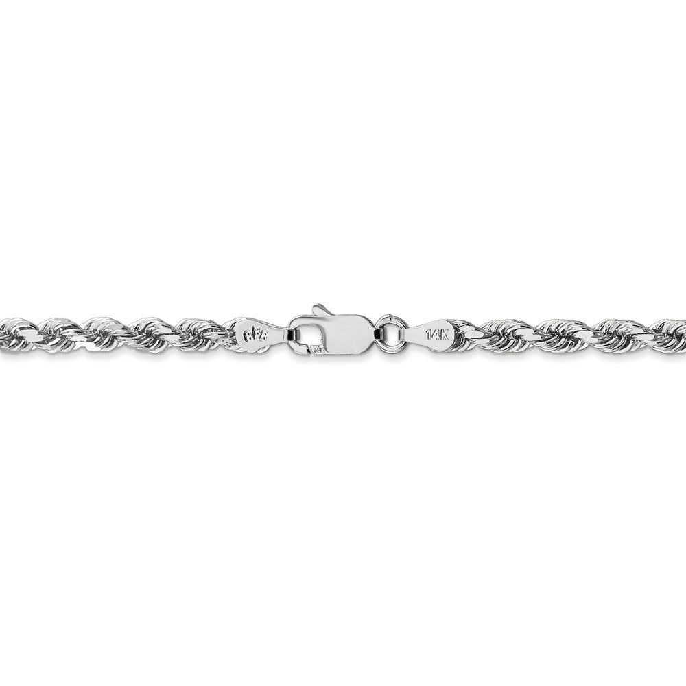 Sophia Jewelers 14K White Gold Polished Rope Necklace Elegant Diamond-Cut 18