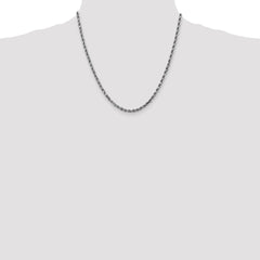 Sophia Jewelers 14K White Gold Polished Rope Necklace Elegant Diamond-Cut 18