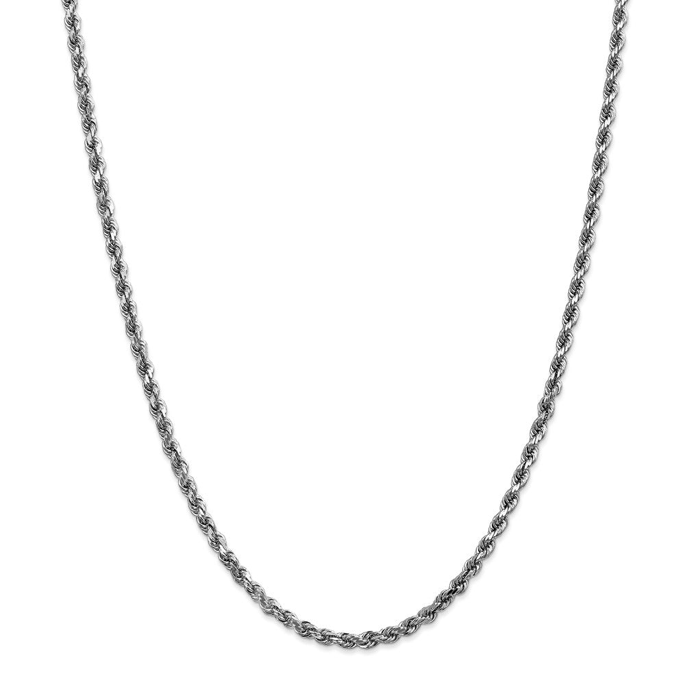 Sophia Jewelers 14K White Gold Polished Rope Necklace Elegant Diamond-Cut 18