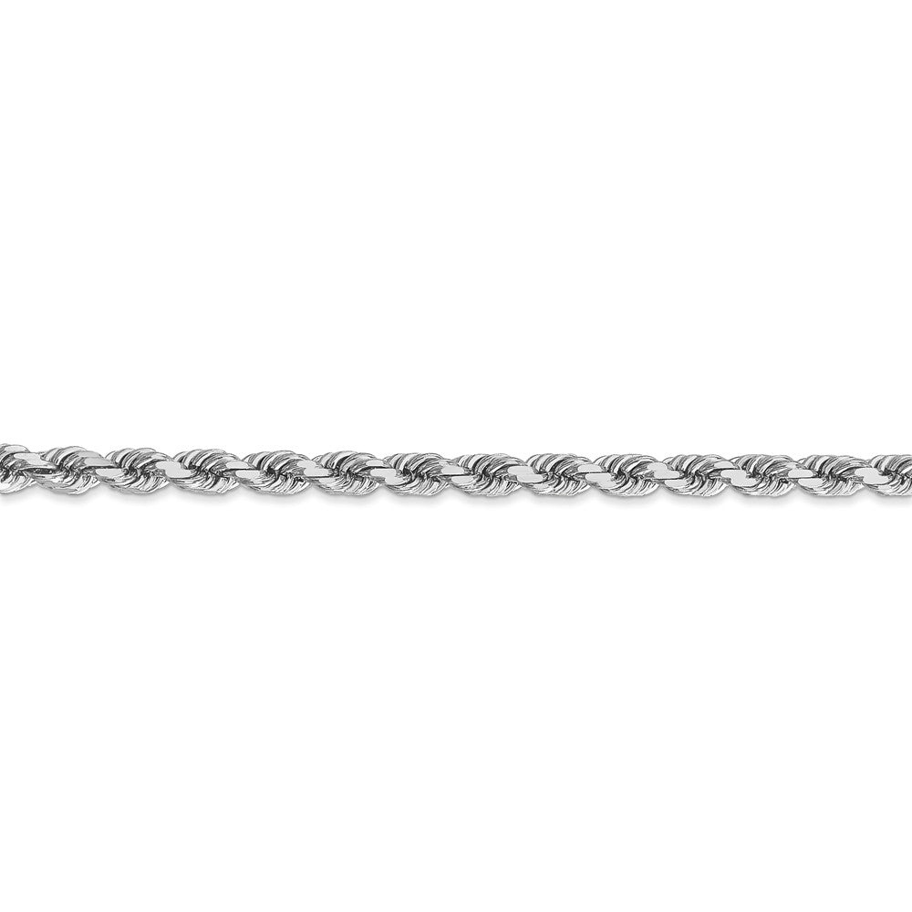 14K White Gold Diamond-Cut Rope Necklace Elegant Handcrafted