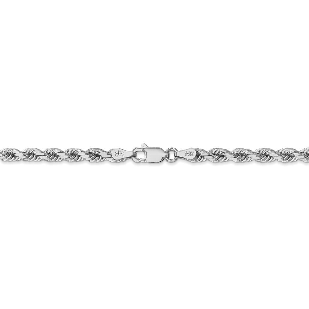 14K White Gold Diamond-Cut Rope Necklace Elegant Handcrafted