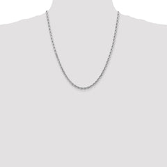 14K White Gold Diamond-Cut Rope Necklace Elegant Handcrafted