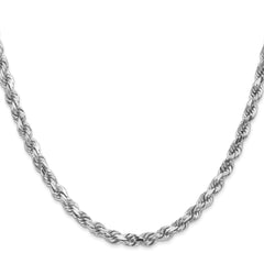 Sophia Jewelers 14K White Gold Unisex 18 Diamond-Cut Rope Chain