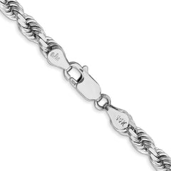 Sophia Jewelers 14K White Gold Unisex 18 Diamond-Cut Rope Chain