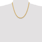 Sophia Jewelers 14K Gold Polished Rope Necklace with Lobster Clasp