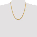 Sophia Jewelers 14K Gold Polished Rope Necklace with Lobster Clasp