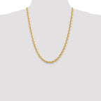 Sophia Jewelers 14K Gold Polished Rope Necklace with Lobster Clasp