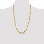 Sophia Jewelers 14K Gold Polished Rope Necklace with Lobster Clasp