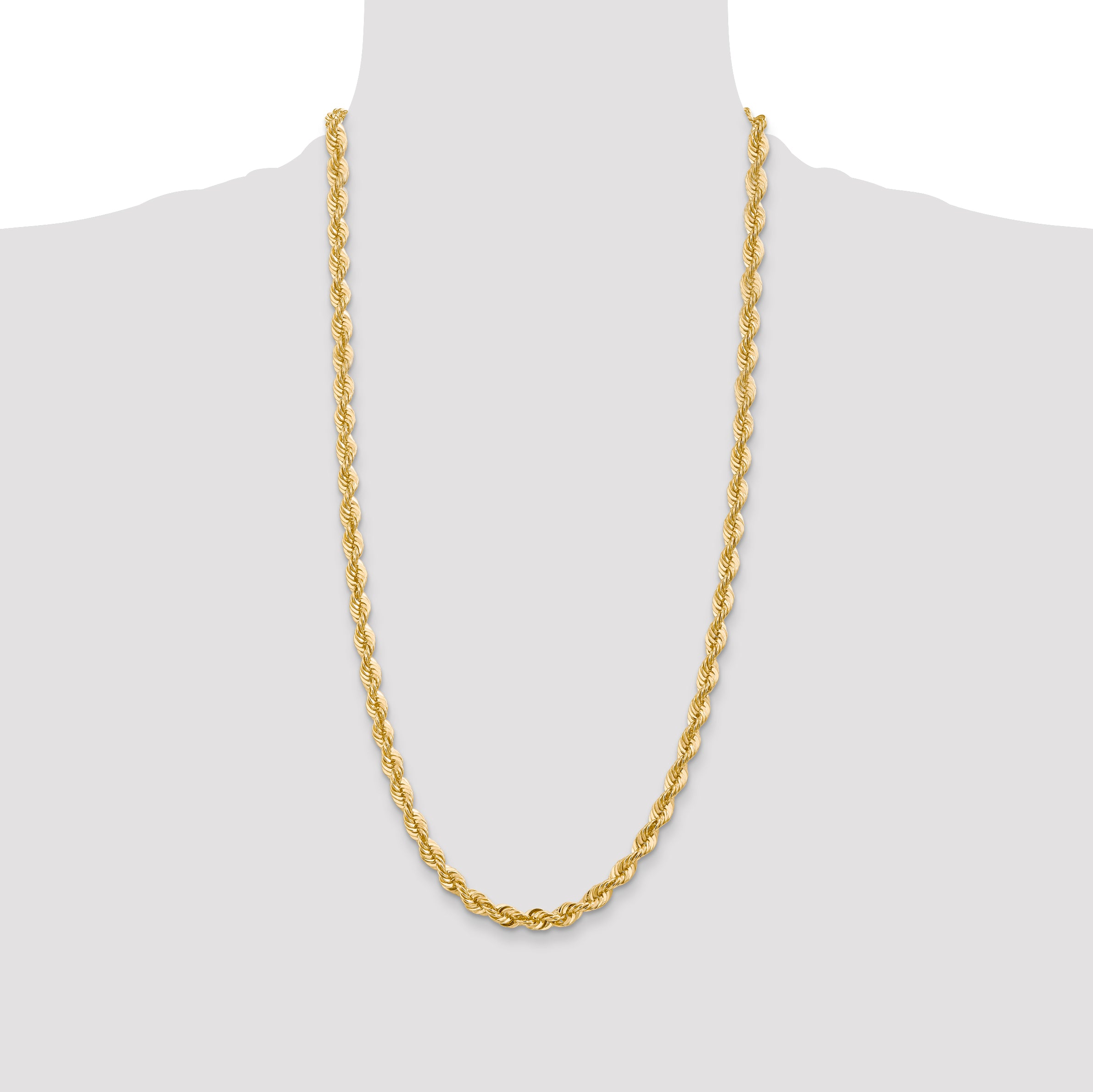 Sophia Jewelers 14K Gold Polished Rope Necklace with Lobster Clasp