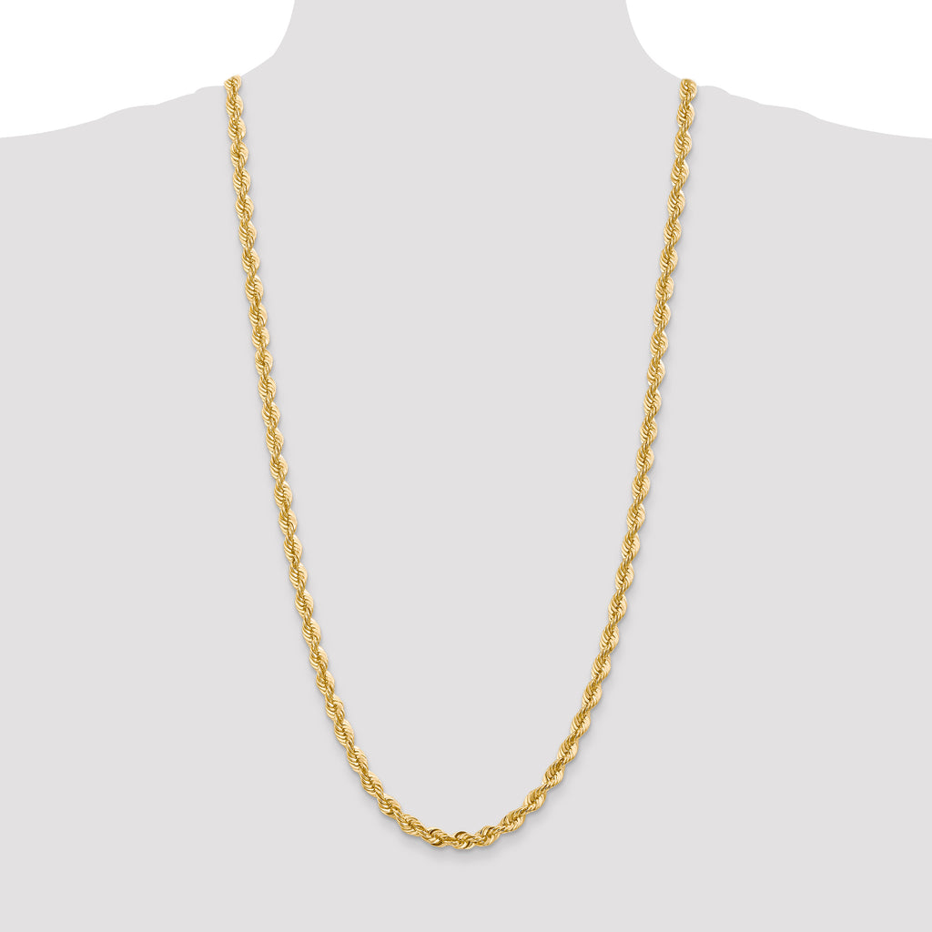 Sophia Jewelers 14K Gold Polished Rope Necklace with Lobster Clasp