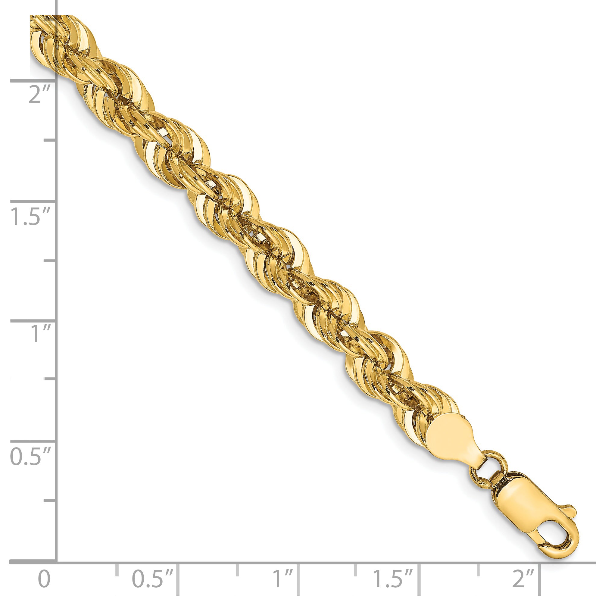 14K 8 inch 6mm Regular Rope with Lobster Clasp Chain Secondary image