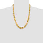 14K 20 inch 12mm Diamond-cut Rope with Fancy Lobster Clasp Chain