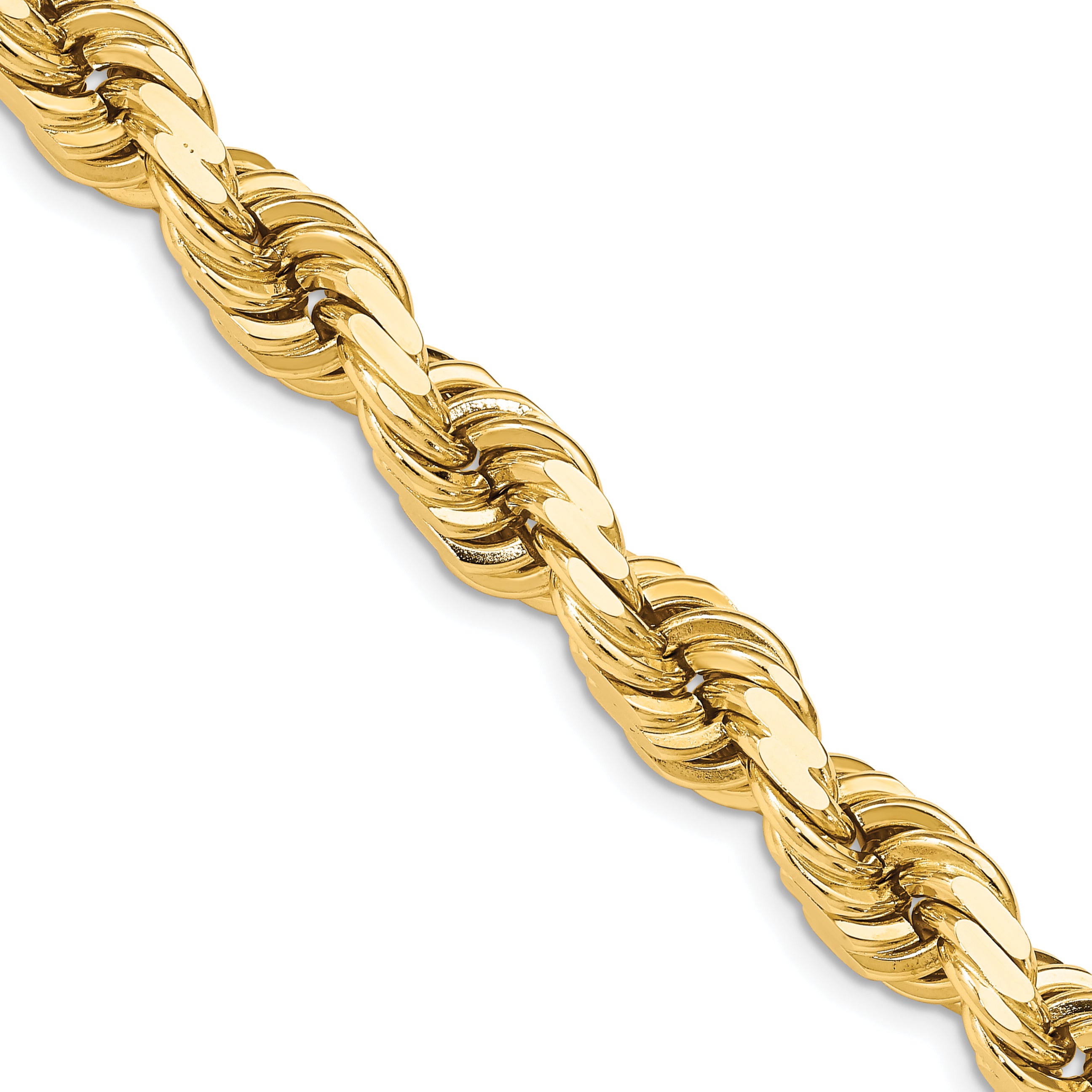 14K 28 inch 12mm Diamond-cut Rope with Fancy Lobster Clasp Chain