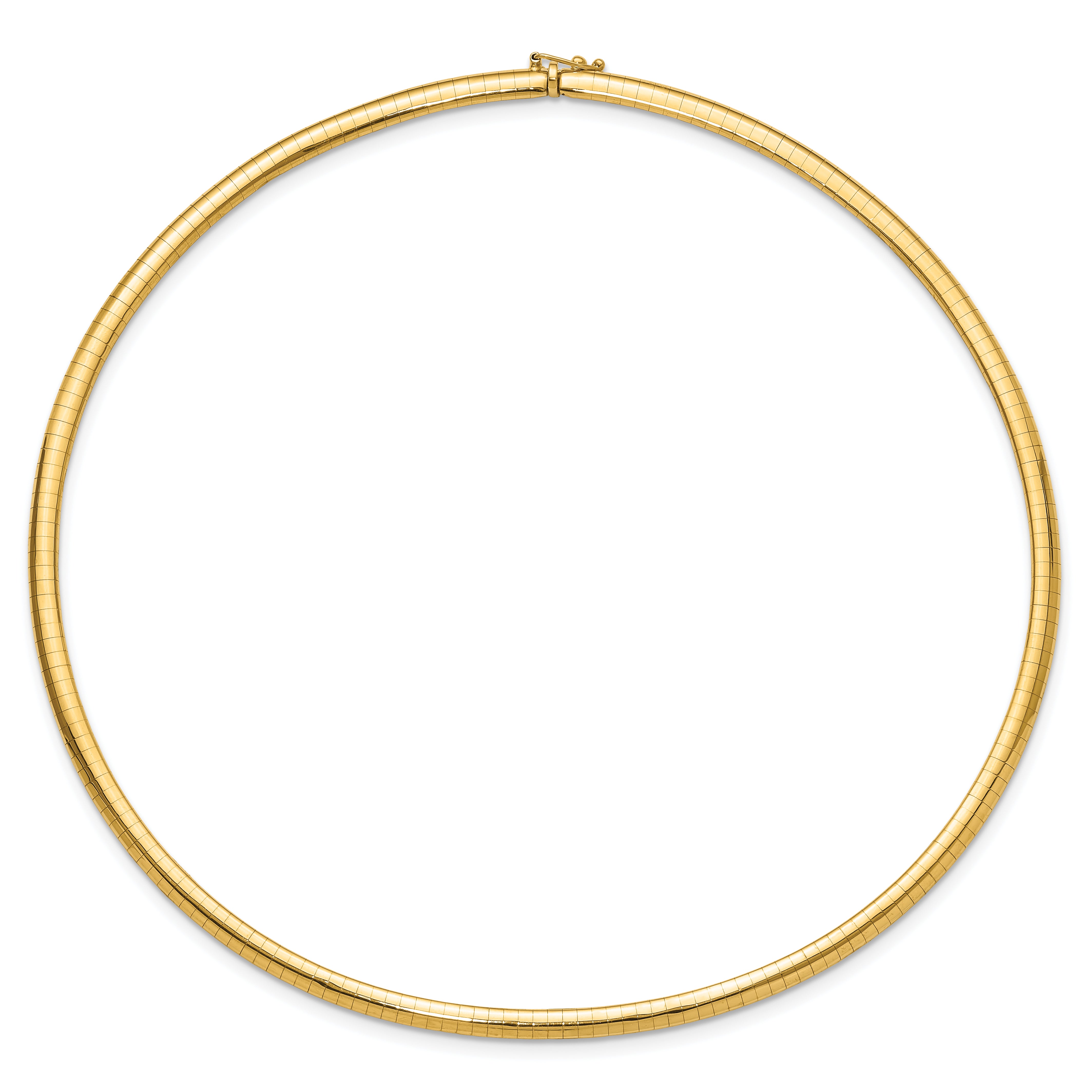 14K 4mm Domed Omega Necklace