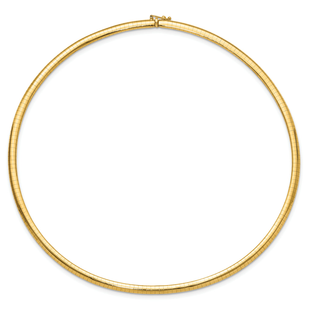 14K 4mm Domed Omega Necklace